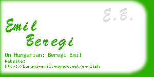 emil beregi business card